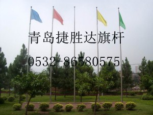 山东济宁不锈钢旗杆安装测试完成