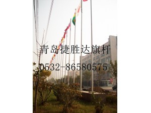 青岛商城展示旗杆安装测试完成